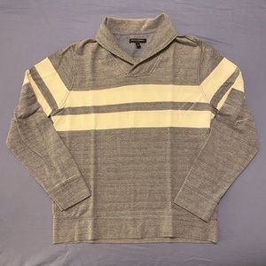 Banana Republic Sweater Mock-neck Men’s Medium Gray and White Striped